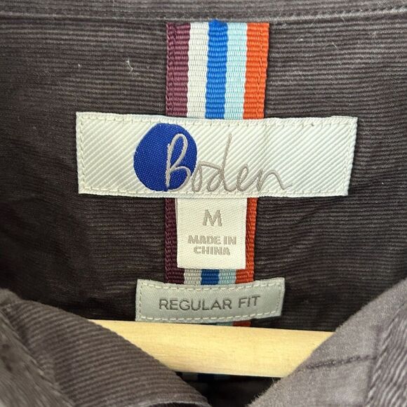 Mens Boden Cord Button Down Shirt Size Medium Regular Fit Brown Soft Corduroy - Picture 4 of 6